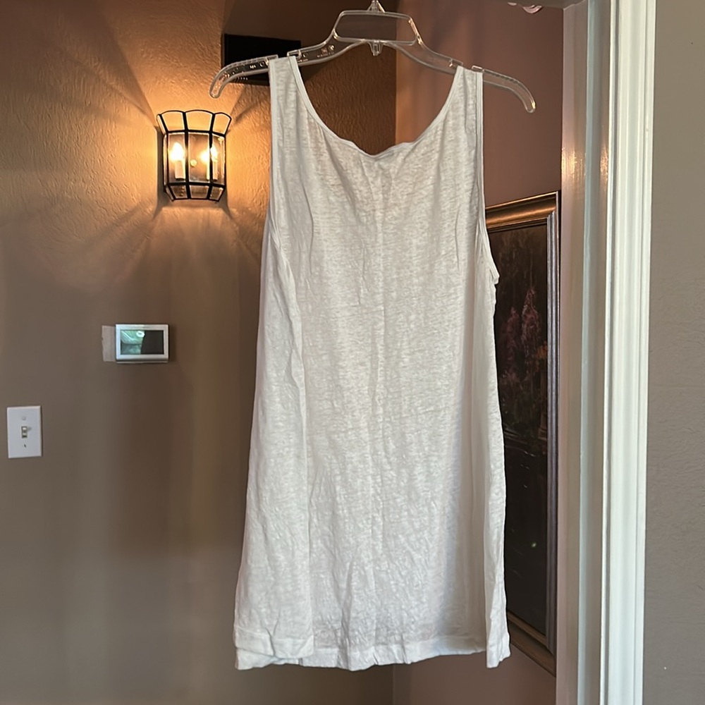 CAbi Linen Tank Top In White Style Number 755 - Picture 2 of 4
